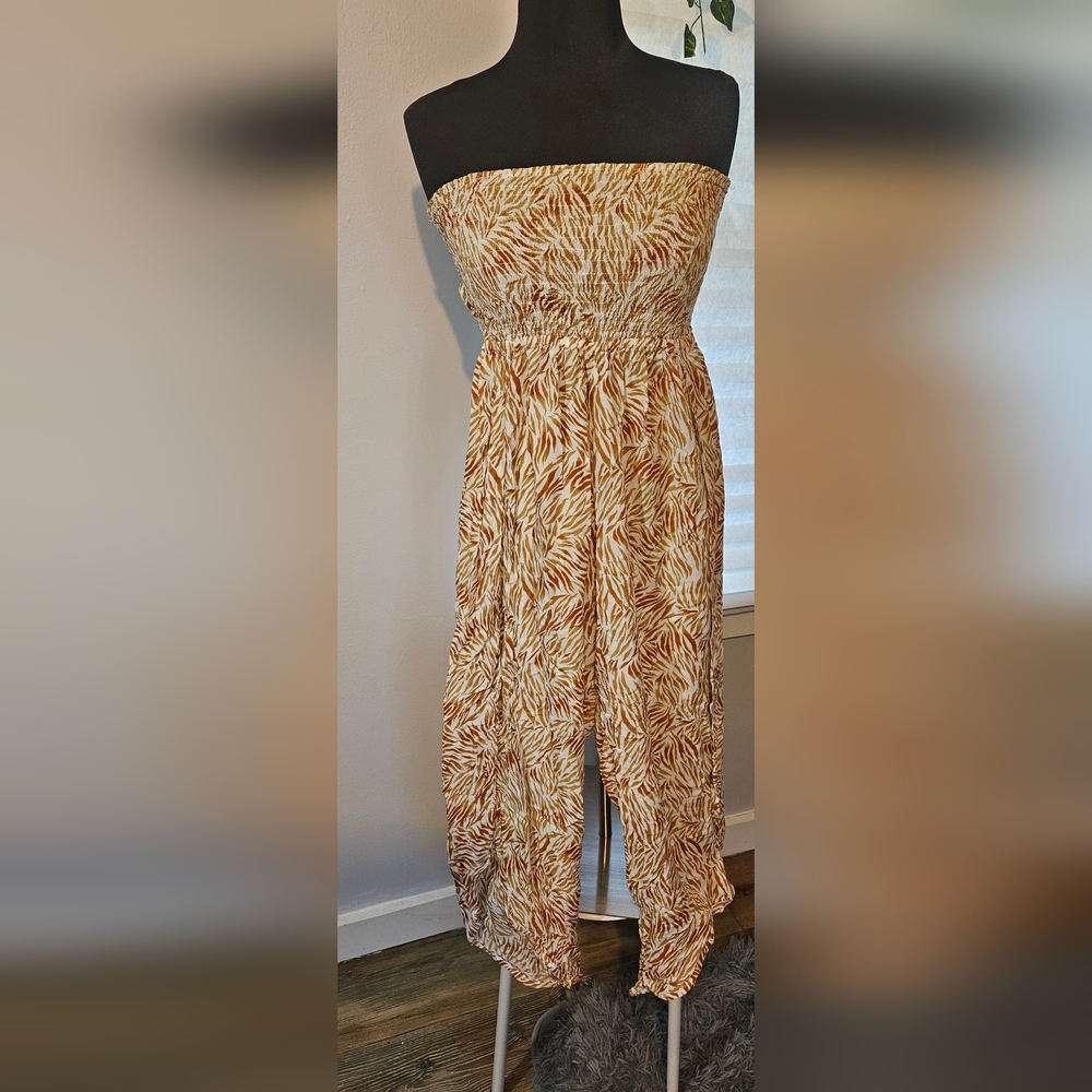 Tiara Hawaii Strapless Open Leg Pant Suit